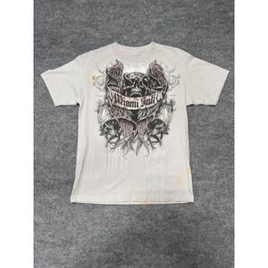 Miami Ink‎ Graphic T-Shirt Mens Medium Tattoo Skull Wings Y2K TV T-Shirt